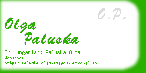 olga paluska business card